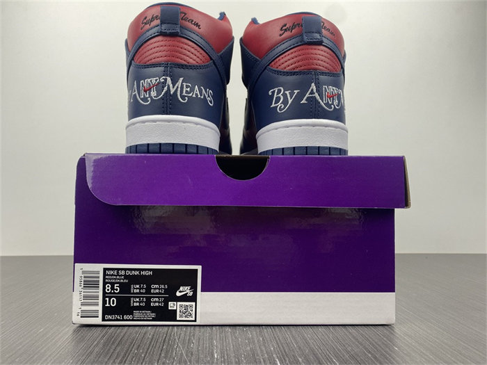 nike sb dunk high Sup*e by any means navy dn3741-600